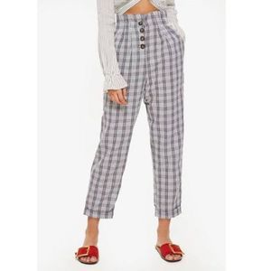 𝅺Topshop Plaid High Rise Trouser